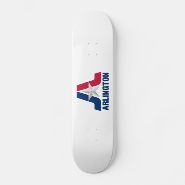Flagge von Arlington, Skateboard von Texas (Vorderseite)