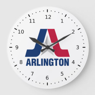 Flagge von Arlington, Texas Große Wanduhr