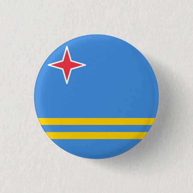 Flagge von Aruba Button (Vorderseite)