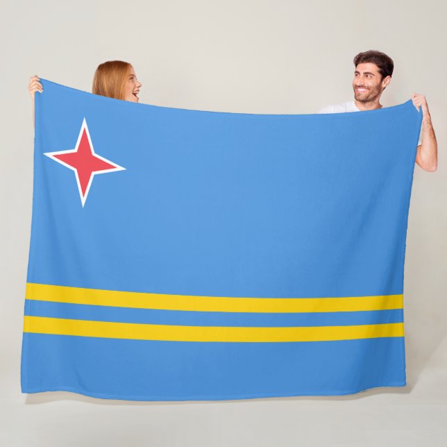 Flagge von Aruba Fleecedecke (Beispiel)