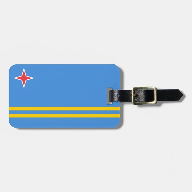 Flagge von Aruba Gepäckanhänger (Vorderseite horizontal)