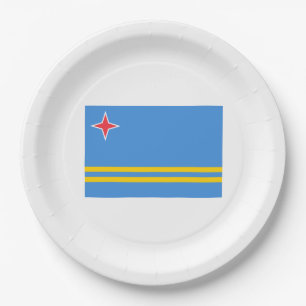 Flagge von Aruba Pappteller