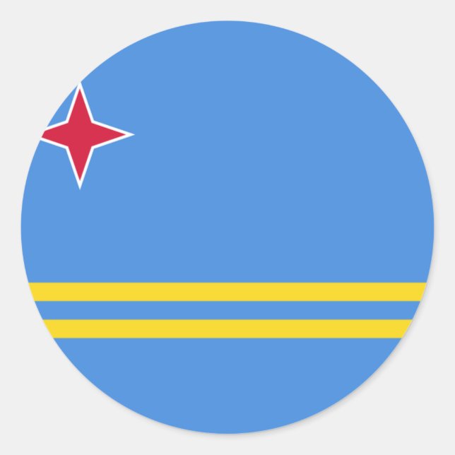 Flagge von Aruba Runder Aufkleber (Vorderseite)