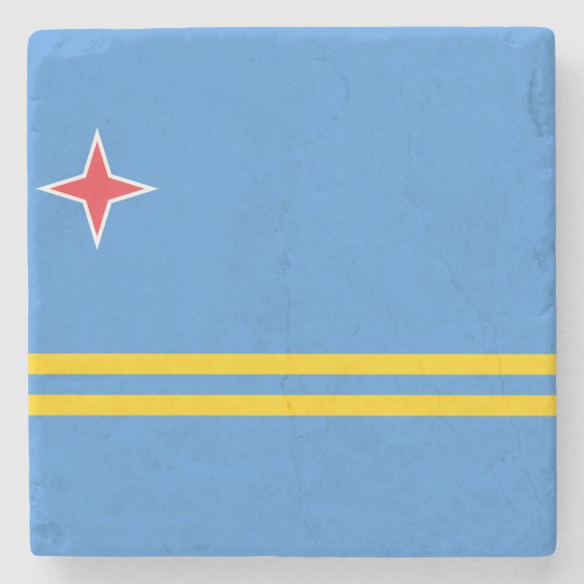 Flagge von Aruba Steinuntersetzer (Vorderseite)