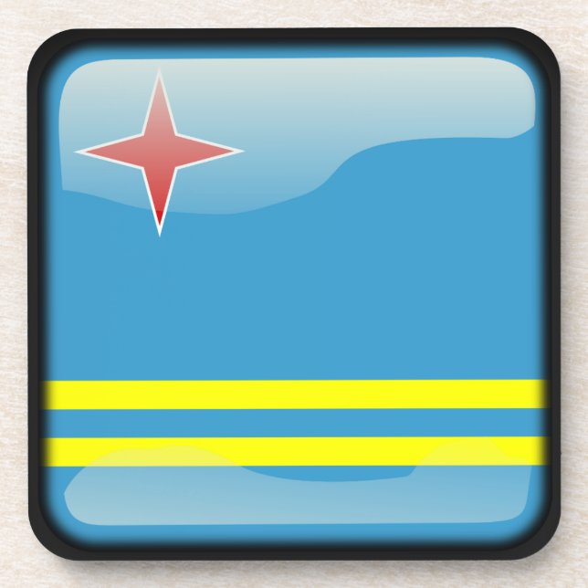 Flagge von Aruba Untersetzer (Vorderseite)