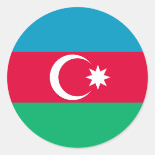 Flagge von Aserbaidschan-Aufkleber Runder Aufkleber