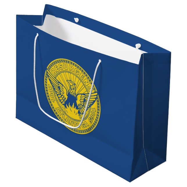 Flagge von Atlanta, Georgien Große Geschenktasche Große Geschenktüte (Vorderseite Schrägansicht)
