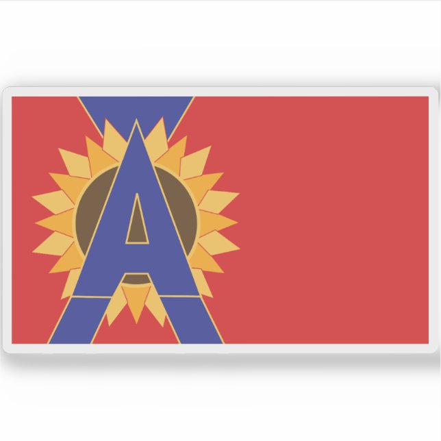 Flagge von Augusta, Kansas Aufkleber (Vorderseite)