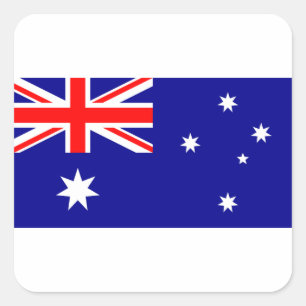Flagge von Australien - australische Flagge Quadratischer Aufkleber