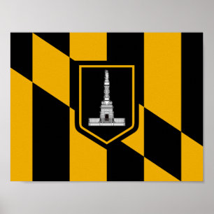 Flagge von Baltimore Poster
