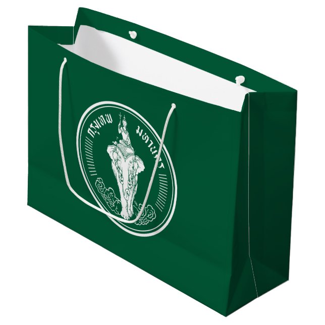 Flagge von Bangkok, Thailand Große Geschenktasche Große Geschenktüte (Vorderseite Schrägansicht)