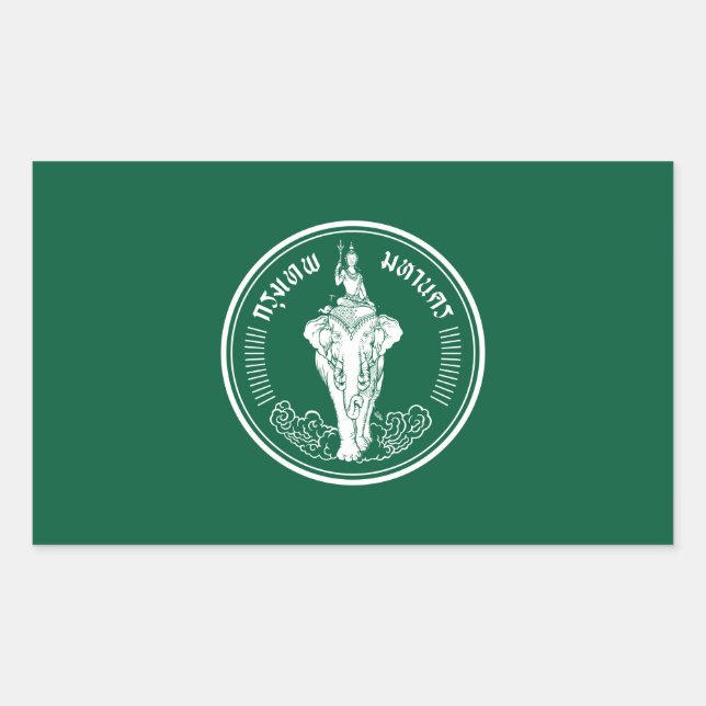 Flagge von Bangkok, Thailand Rechteckiger Aufkleber (Vorderseite)