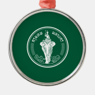 Flagge von Bangkok (thailändische Hauptstadt) Ornament Aus Metall