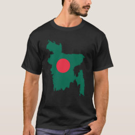 Flagge von Bangladesch auf der Karte T-Shirt
