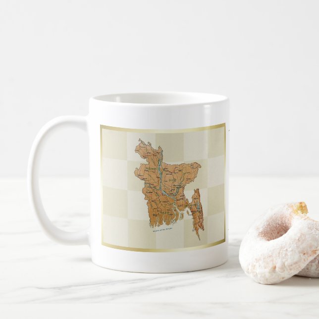 Flagge von Bangladesch + Karte Tasse (Mit Donut)