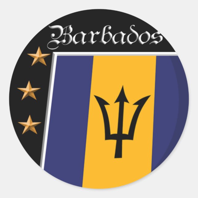 Flagge von Barbados-Aufklebern Runder Aufkleber (Vorderseite)