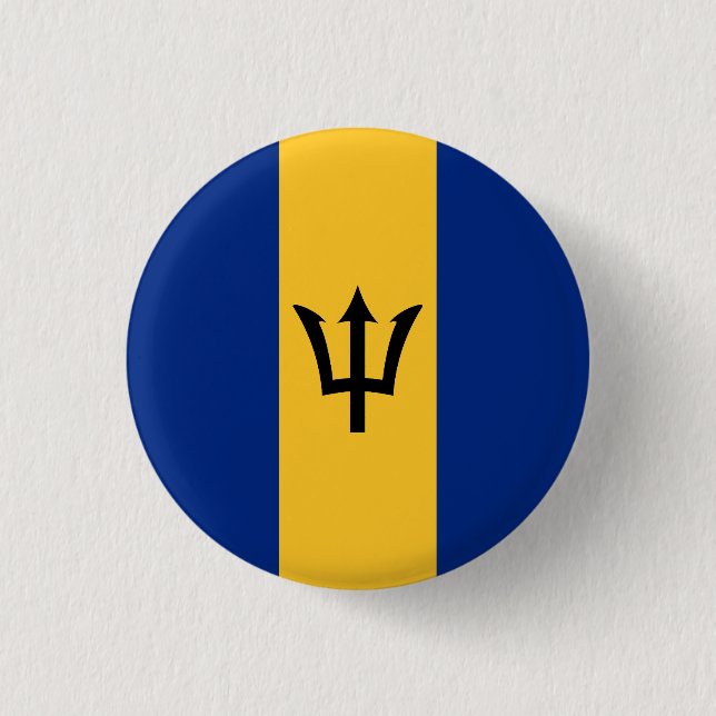 Flagge von Barbados Button (Vorderseite)