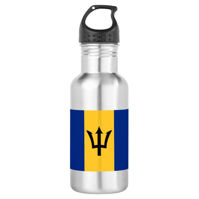 Flagge von Barbados Edelstahlflasche (Vorderseite)
