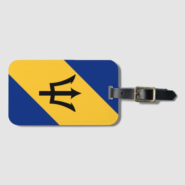 Flagge von Barbados Gepäckanhänger (Vorderseite (Horizontal))