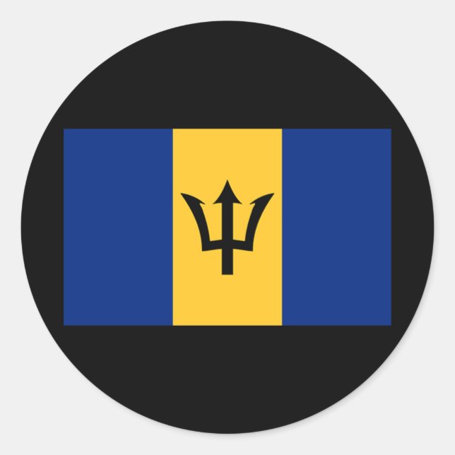 Flagge von Barbados Runder Aufkleber (Vorderseite)