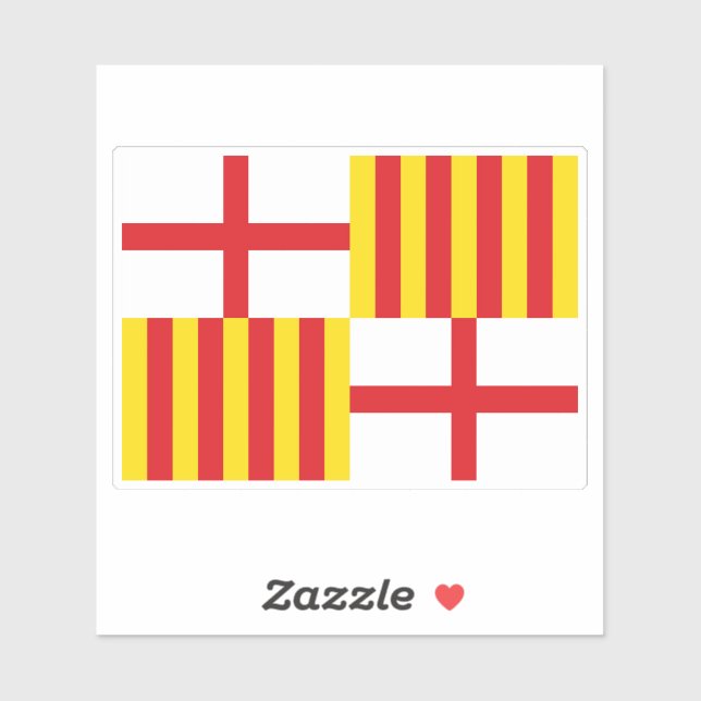 Flagge von Barcelona Aufkleber (Blatt)