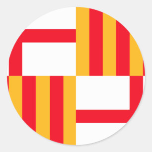 Flagge von Barcelona Runder Aufkleber