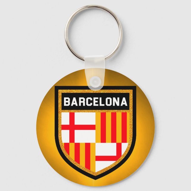 Flagge von Barcelona Schlüsselanhänger (Vorderseite)