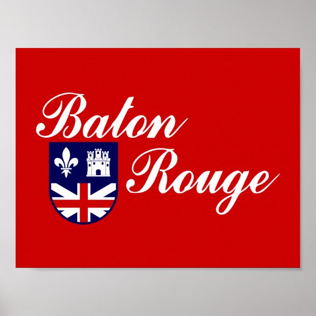 Flagge von Baton Rouge, Louisiana Poster (Vorne)