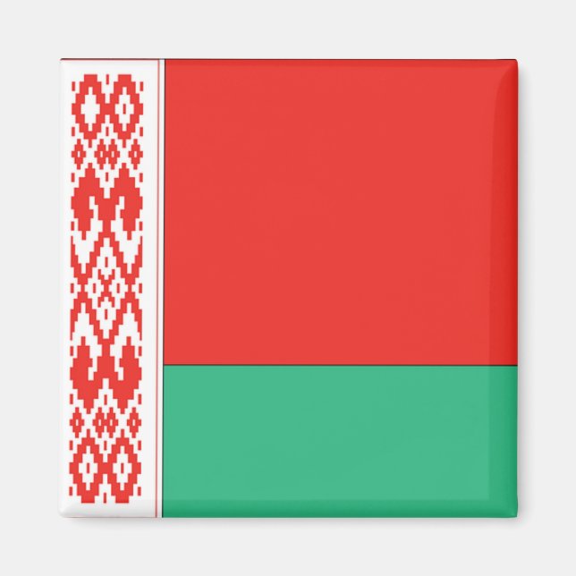 Flagge von Belarus Magnet (Vorne)