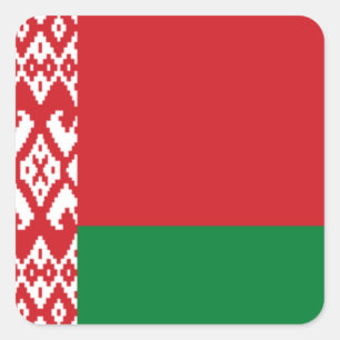 Flagge von Belarus Quadratischer Aufkleber