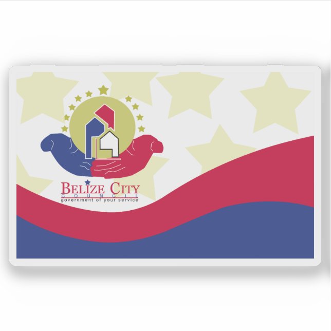 Flagge von Belize City, Belize Aufkleber (Vorderseite)