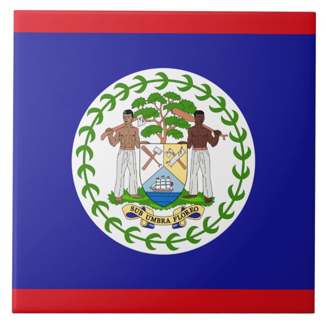 Flagge von Belize Fliese (Vorderseite)
