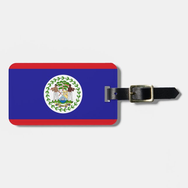 Flagge von Belize Gepäckanhänger (Vorderseite horizontal)