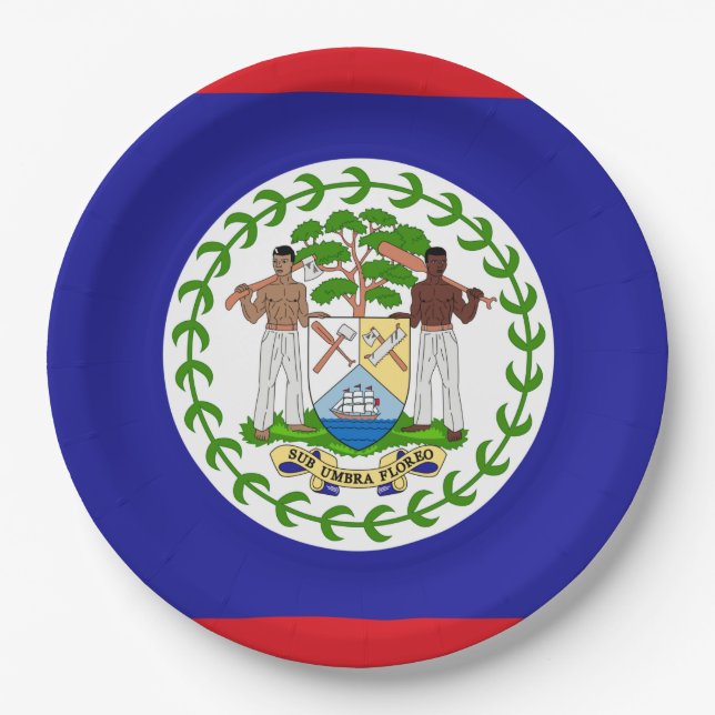 Flagge von Belize Pappteller (Vorderseite)
