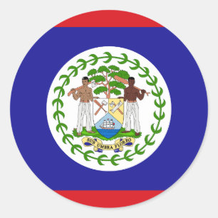 Flagge von Belize Runder Aufkleber