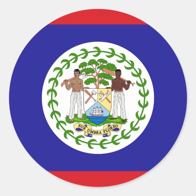 Flagge von Belize Runder Aufkleber (Vorderseite)