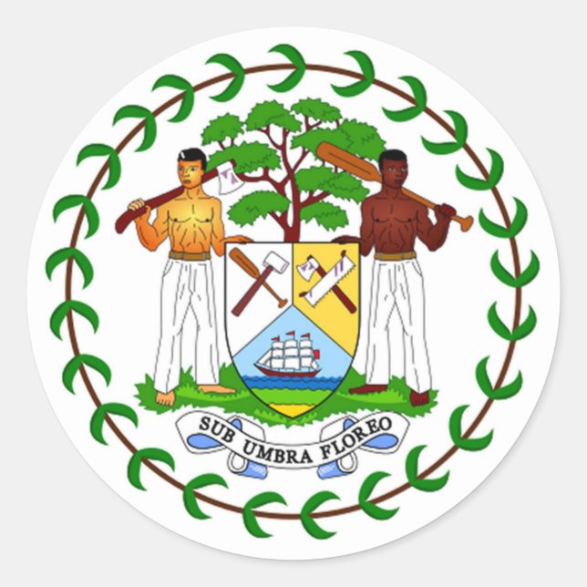 Flagge von Belize Runder Aufkleber (Vorderseite)