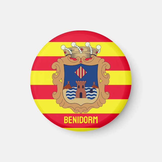 Flagge von Benidorm - Comunidad Valenciana (ESP) Magnet (Vorne)
