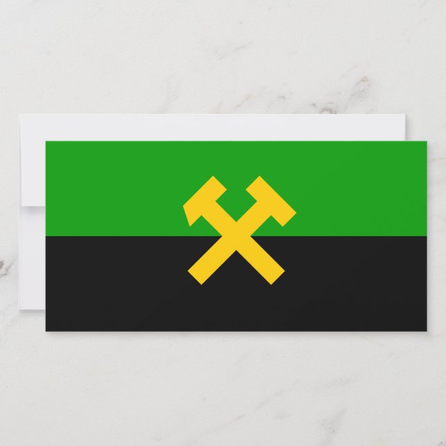 Flagge von Bergarbeitern und Bergarbeitern Karte (Vorderseite)