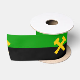 Flagge von Bergarbeitern und Bergarbeitern Satinband