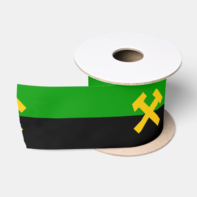 Flagge von Bergarbeitern und Bergarbeitern Satinband (Spule)