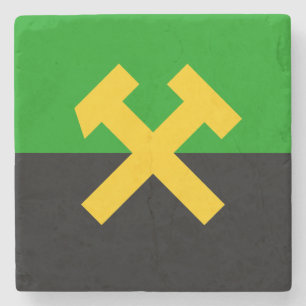 Flagge von Bergarbeitern und Bergarbeitern Steinuntersetzer