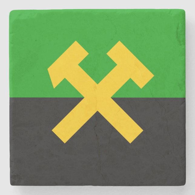 Flagge von Bergarbeitern und Bergarbeitern Steinuntersetzer (Vorderseite)