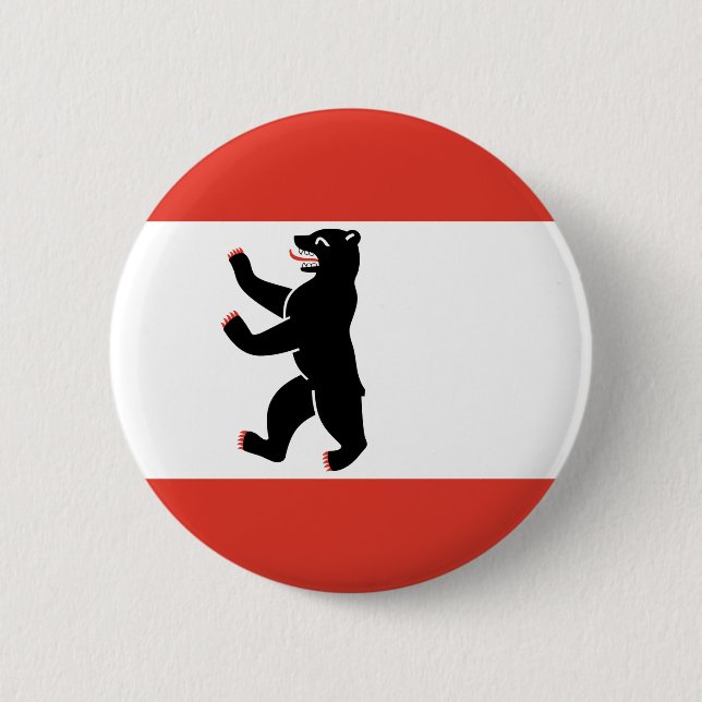 Flagge von Berlin Knopf Button (Vorderseite)