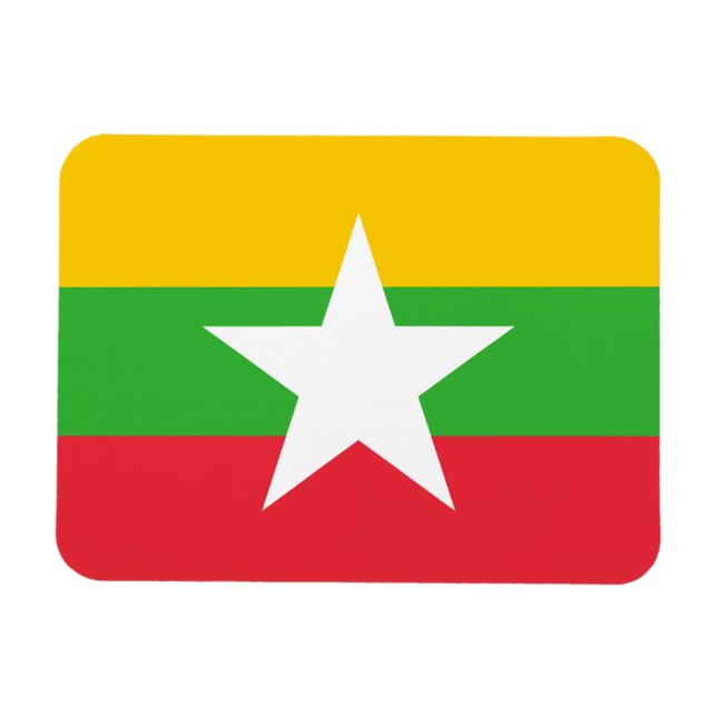 Flagge von Birma/Myanmar Magnet (Horizontal)