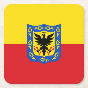 Flagge von Bogota, Kolumbien Square Paper Unterset Rechteckiger Pappuntersetzer