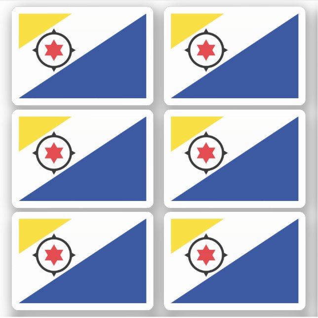 Flagge von Bonaire Aufkleber (Vorderseite)