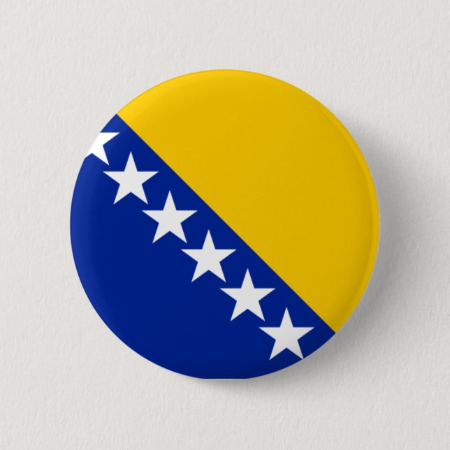 Flagge von Bosnien und Herzegowina Button (Vorderseite)
