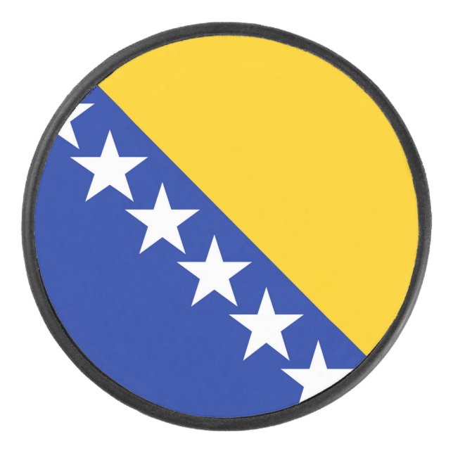 Flagge von Bosnien und Herzegowina Eishockey Puck (Vorderseite)