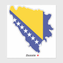 Flagge von Bosnien und Herzegowina in der Landkart